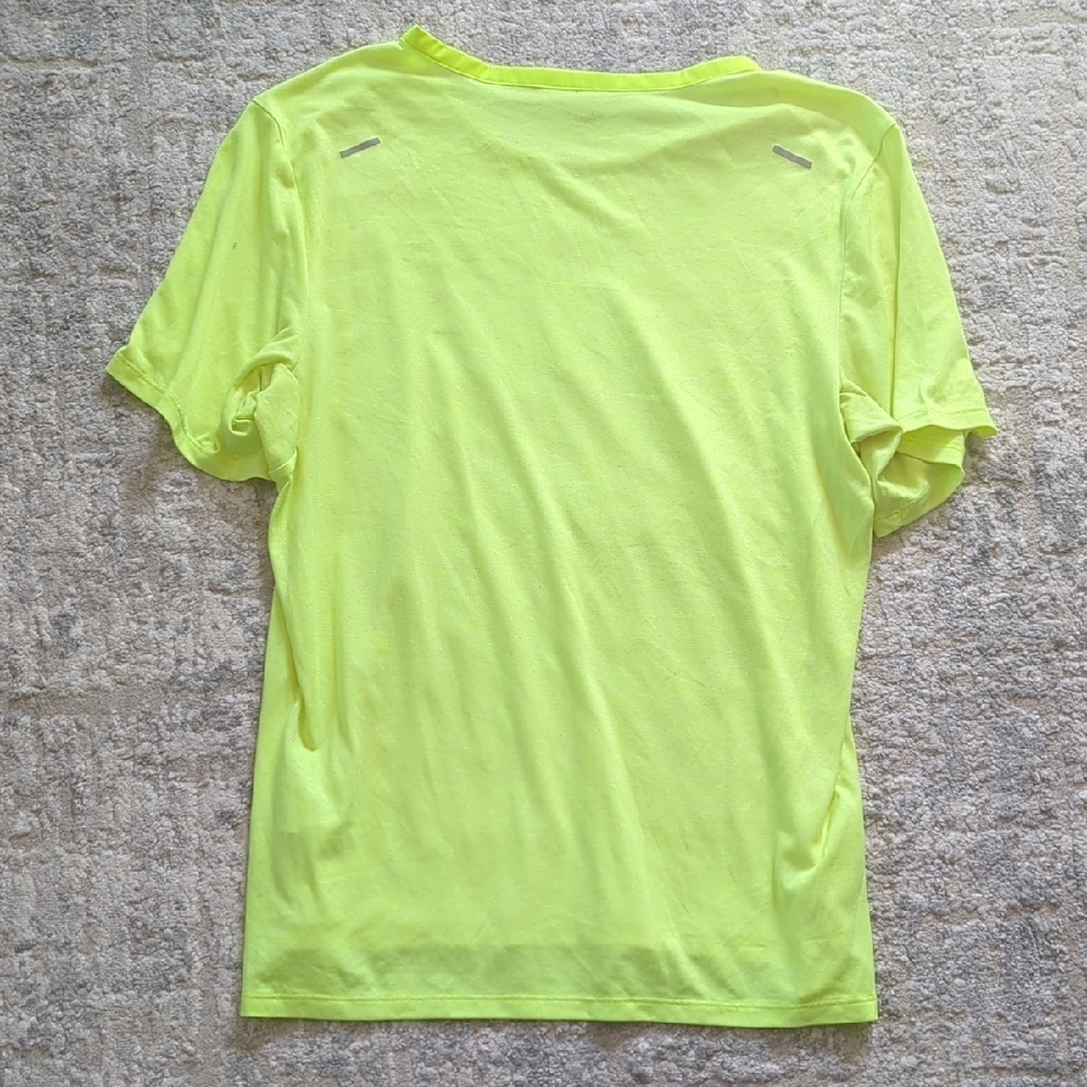 Nike Neon Yellow Short Sleeve Running Tee Size Small - Picture 7 of 7